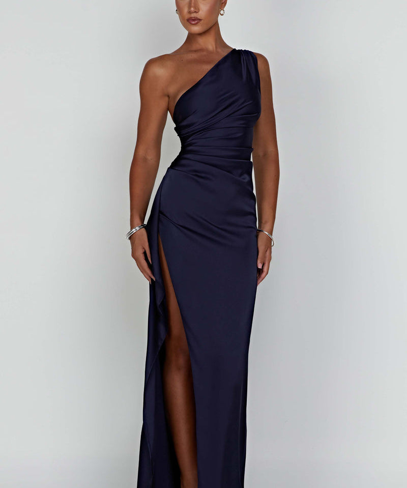 Celeste | ženski Wedding Guest satenska jedno rame Bodycon haljina