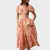 Maja - Cvjetna Haljina u Koraljnoj Boji