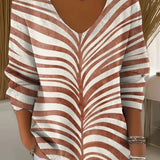 Beatrice™ | Raznobojni Pulover s V-Izrezom