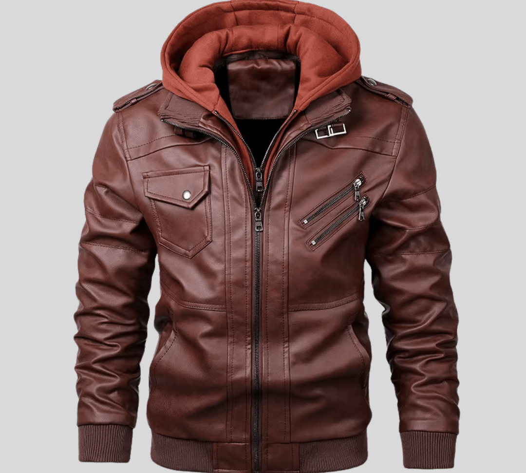 Barry - Kožna jakna s odvojivim kapuljačom