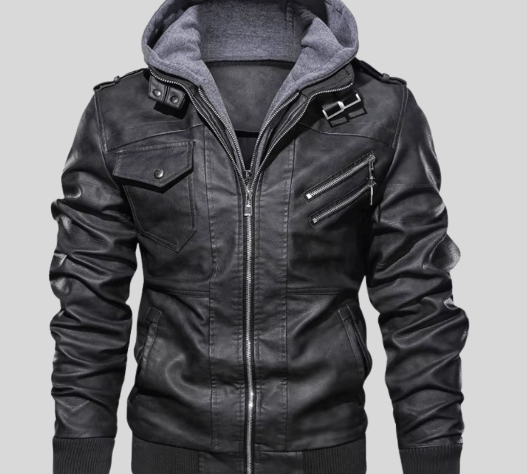 Barry - Kožna jakna s odvojivim kapuljačom