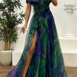 Julia™ | Elegantna maxi haljina s golim ramenima