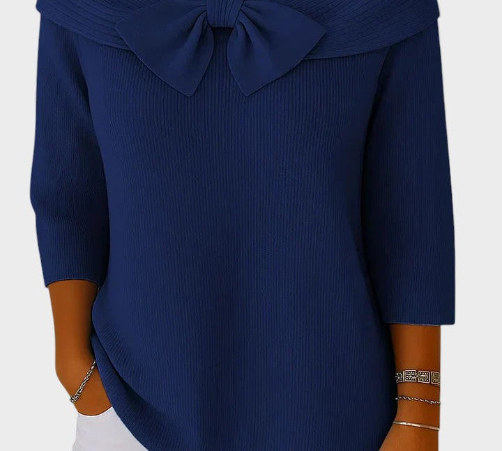 Catalina - Ženski Pulover S Mašnom I Okruglim Izrezom