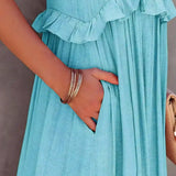 Robyn – Halter Ruffle Maksi Haljina