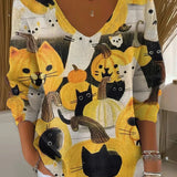 Beatrice™ | Raznobojni Pulover s V-Izrezom