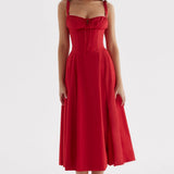 Carmen – Adjustable Lace-Up Corset Midi haljina