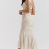 Charlotte | ženski Wedding Guest čipkasta Ruched Bodycon haljina večernja