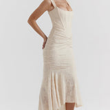 Charlotte | ženski Wedding Guest čipkasta Ruched Bodycon haljina večernja