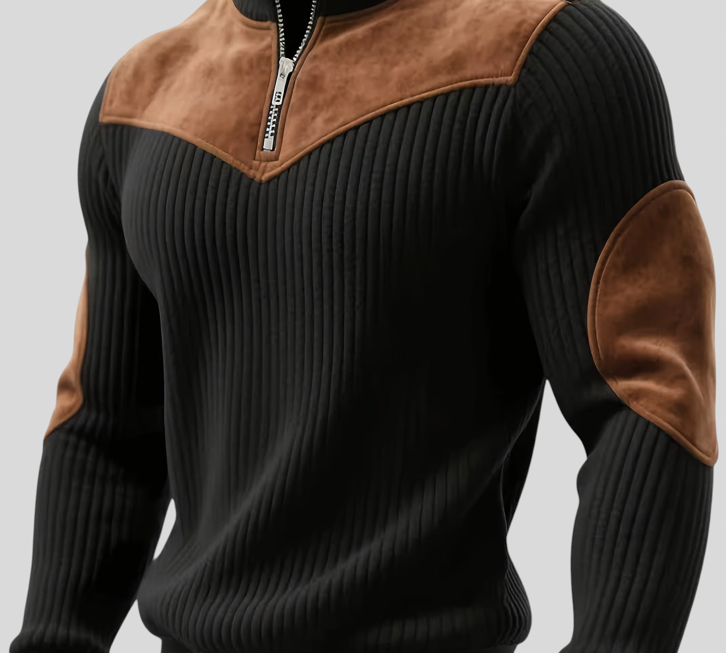 Kortez – Ležerni Pleteni Pulover s Poluzipom