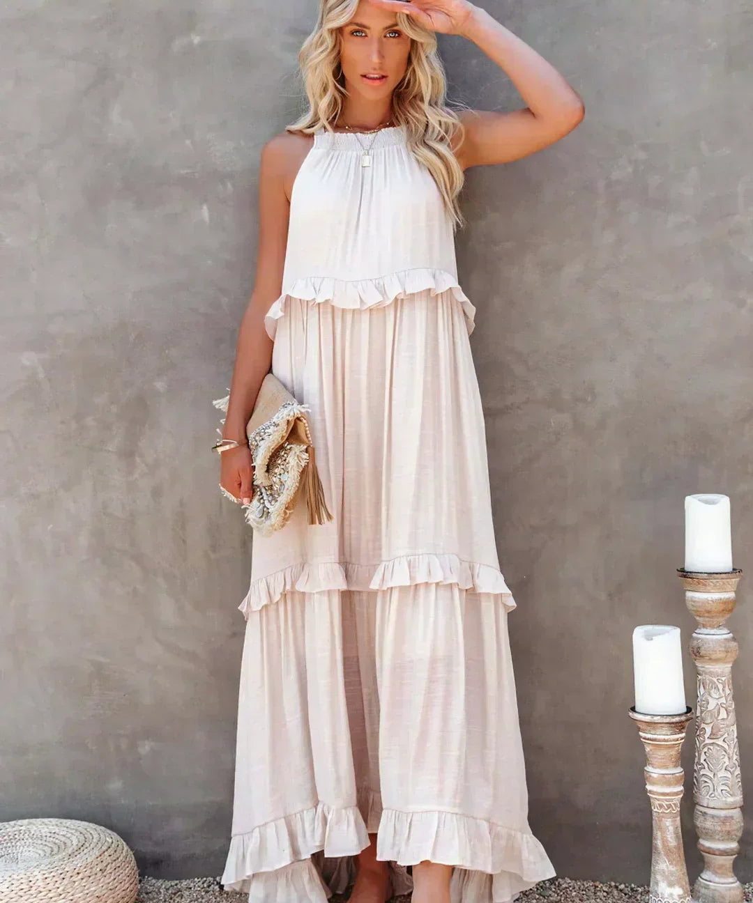 Robyn – Halter Ruffle Maksi Haljina
