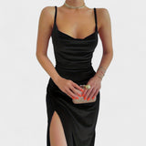 Kristina - Haljina od baršuna s bočnim prorezom