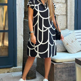 Ellanore – Geometric Print Polo Haljina