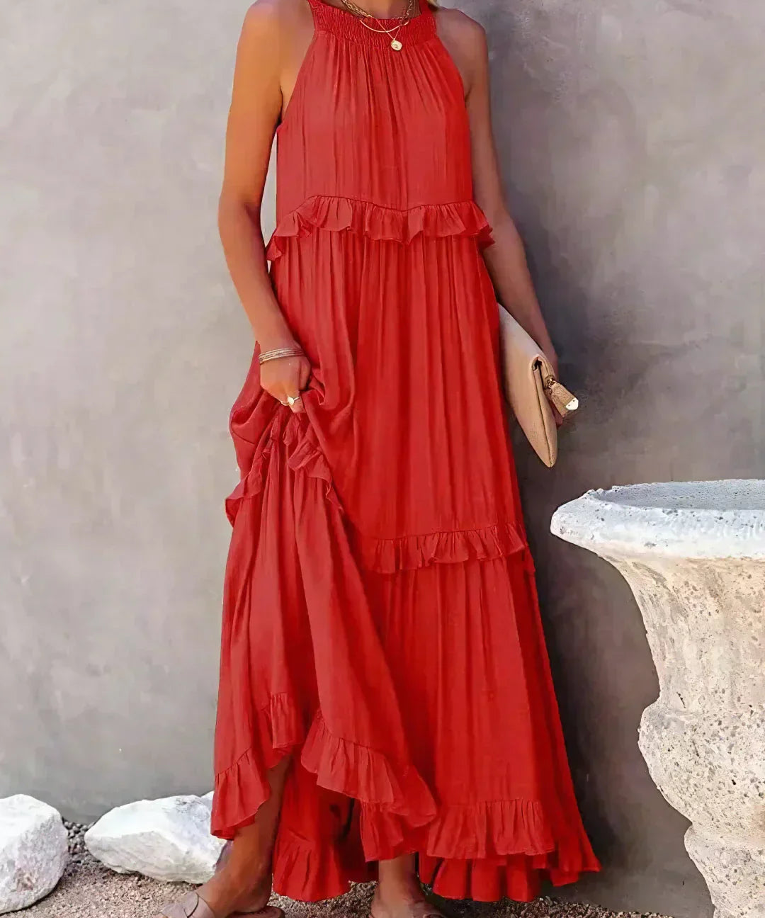 Robyn – Halter Ruffle Maksi Haljina