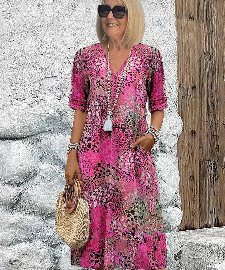 Andrea – Živopisna midi Haljina