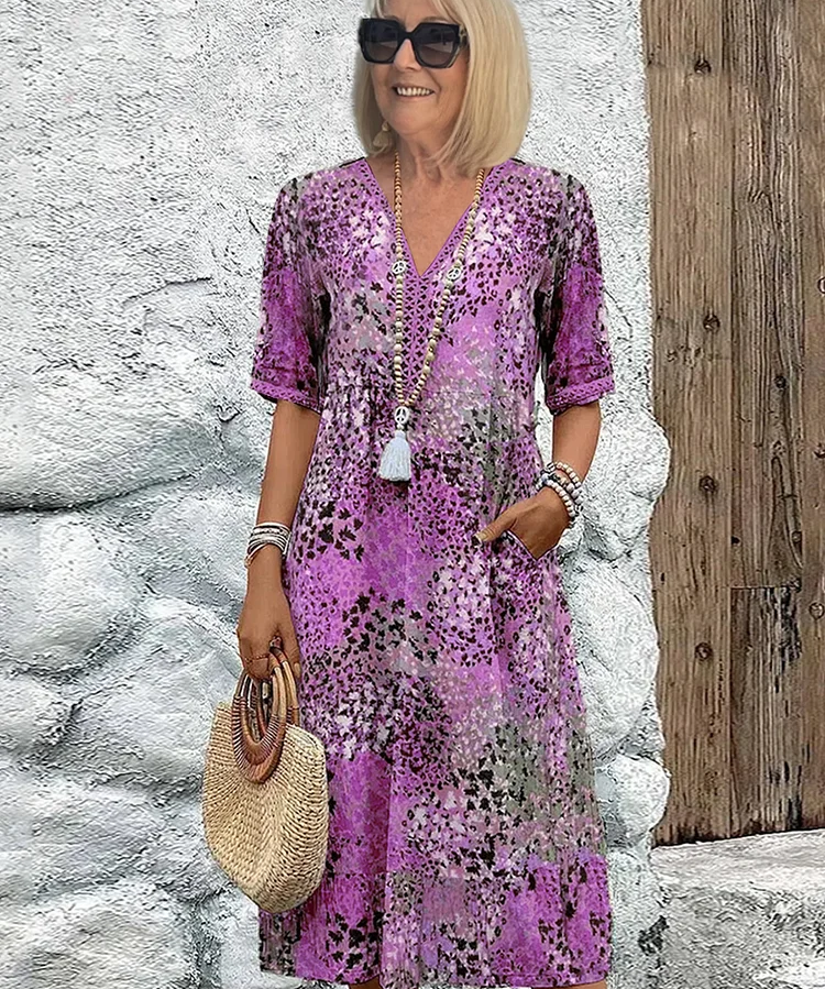 Andrea – Živopisna midi Haljina