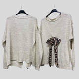 Maglia - Cozy Chic S Animal Uzorkom I Mašnom Na Leđima