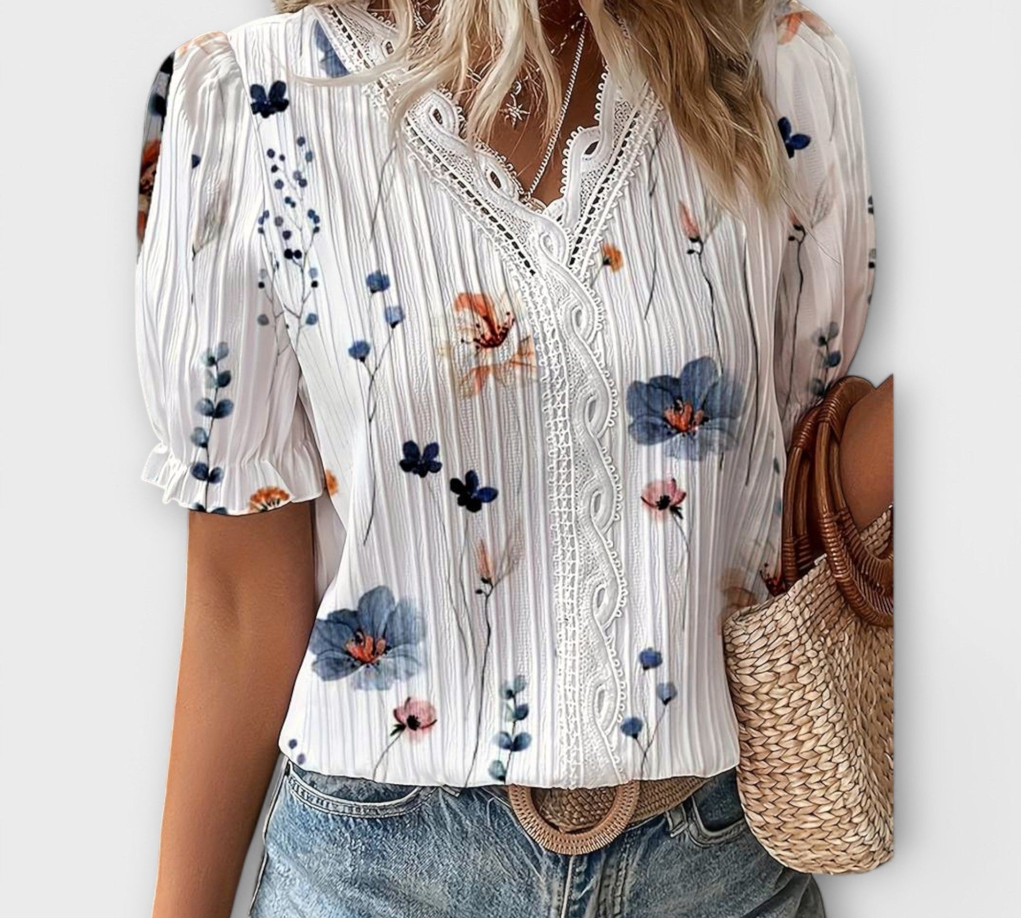 Lila - Bluza s V izrezom