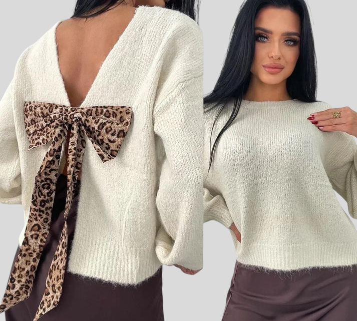 Maglia - Cozy Chic S Animal Uzorkom I Mašnom Na Leđima