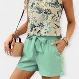 Set s tropskim uzorkom i halter topom