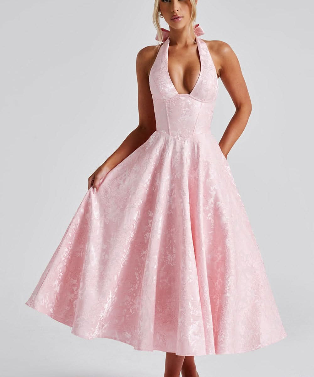 Ženska Cvjetna Halter Midi Haljina za Vjenčanje