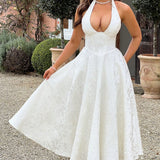 Caroline | ženski Wedding Guest Embellished V-izrez haljina