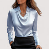 Charlotte™ | Satenska bluza s V-izrezom