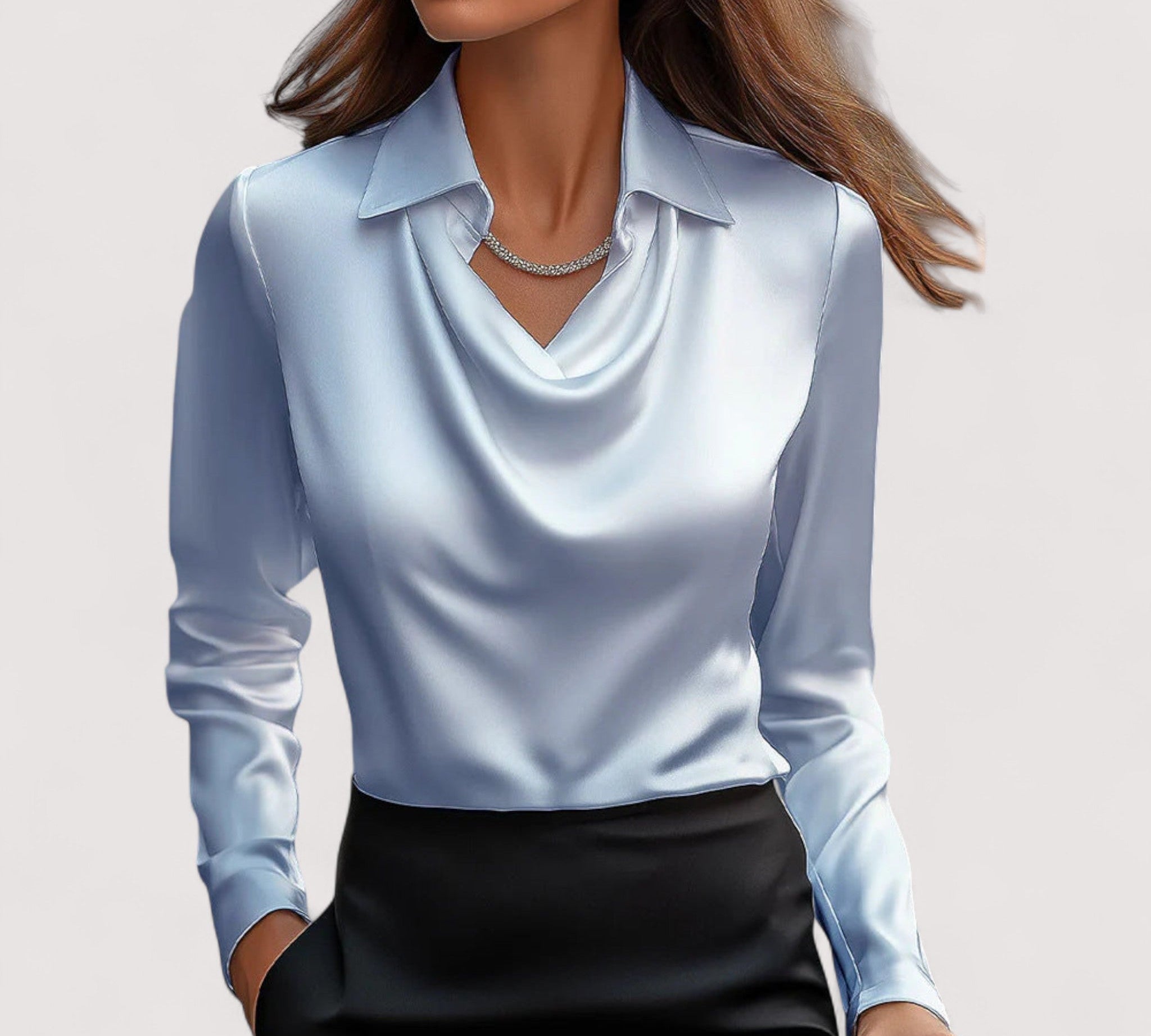 Charlotte™ | Satenska bluza s V-izrezom