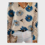 Pleteni Pulover s Čipkastim Detaljima