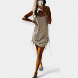 Bezrukavna Pletena Haljina s Remenom