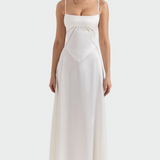 Satenska maxi haljina s tankim naramenicama