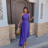 Peony | ženski Wedding Guest jedno rame Asymmetric midi haljina večernja