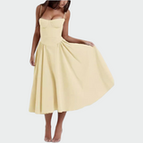 Satenska maxi haljina s tankim naramenicama