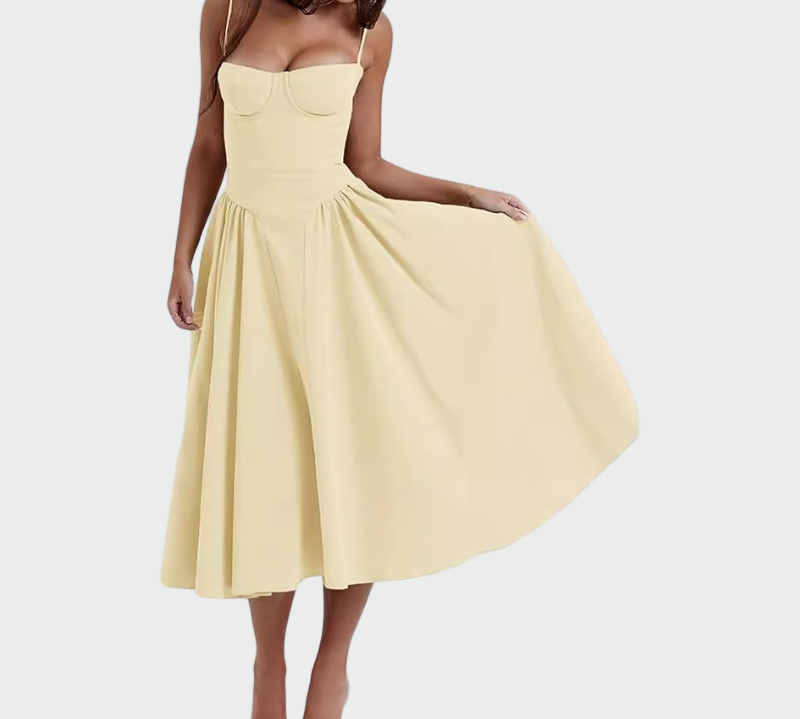 Satenska maxi haljina s tankim naramenicama