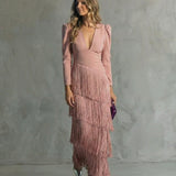 Alessia ™ Elegantna midi haljina s resicama