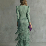 Alessia ™ Elegantna midi haljina s resicama