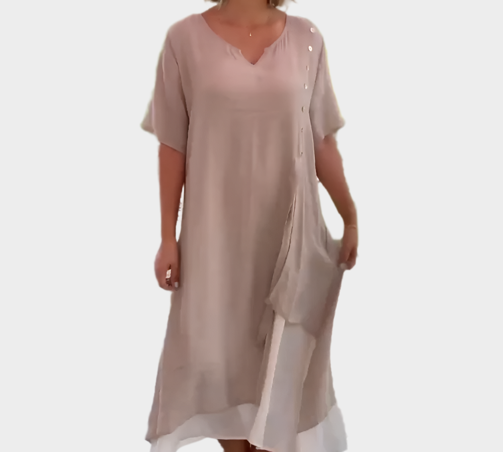 Klasična duga haljina u jednobojnoj nijansi