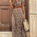Talia – Bohemian Smocked Waist Maksi haljina