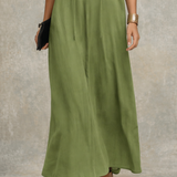 SAGE | Maslinasto Zelena Opuštena Boho Maxi Haljina