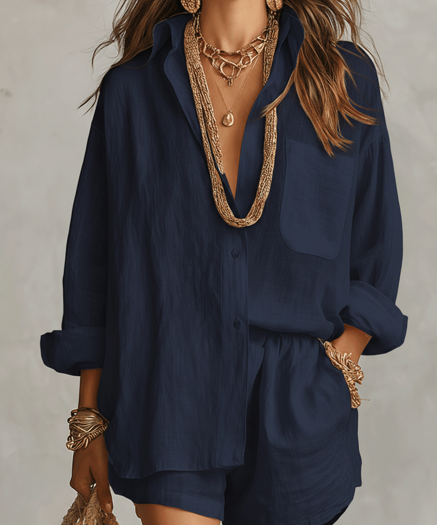JUNIPER | Boho Oversized Košulja s Laganom Hlačama