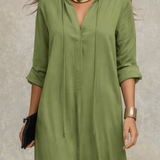SAGE | Maslinasto Zelena Opuštena Boho Maxi Haljina