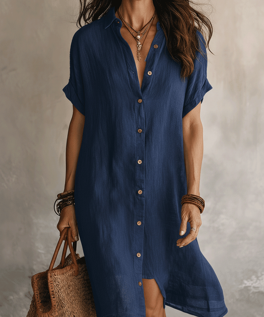 BLAKE | Moderni Boho Opušteni Crni Midi Haljina