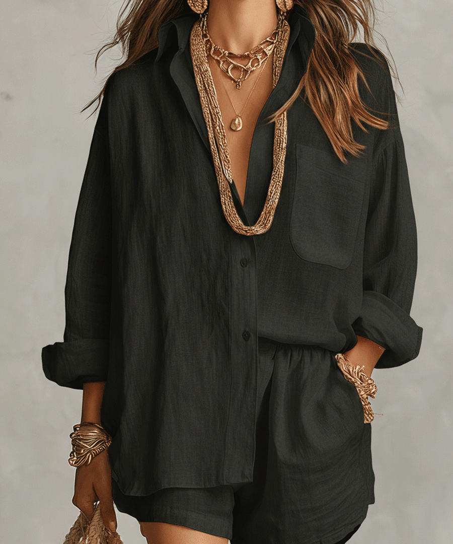 JUNIPER | Boho Oversized Košulja s Laganom Hlačama