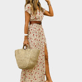 Justine™ | Zračna Boho Maxi Haljina s Usklađenim Pojasevima