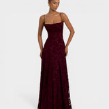 Eliza™ – Elegantna bordo maksi haljina
