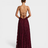 Eliza™ – Elegantna bordo maksi haljina