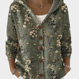 Virela™ – Elegantni Mekani Kardigan s Kapuljačom i Umjetničkim Uzorkom