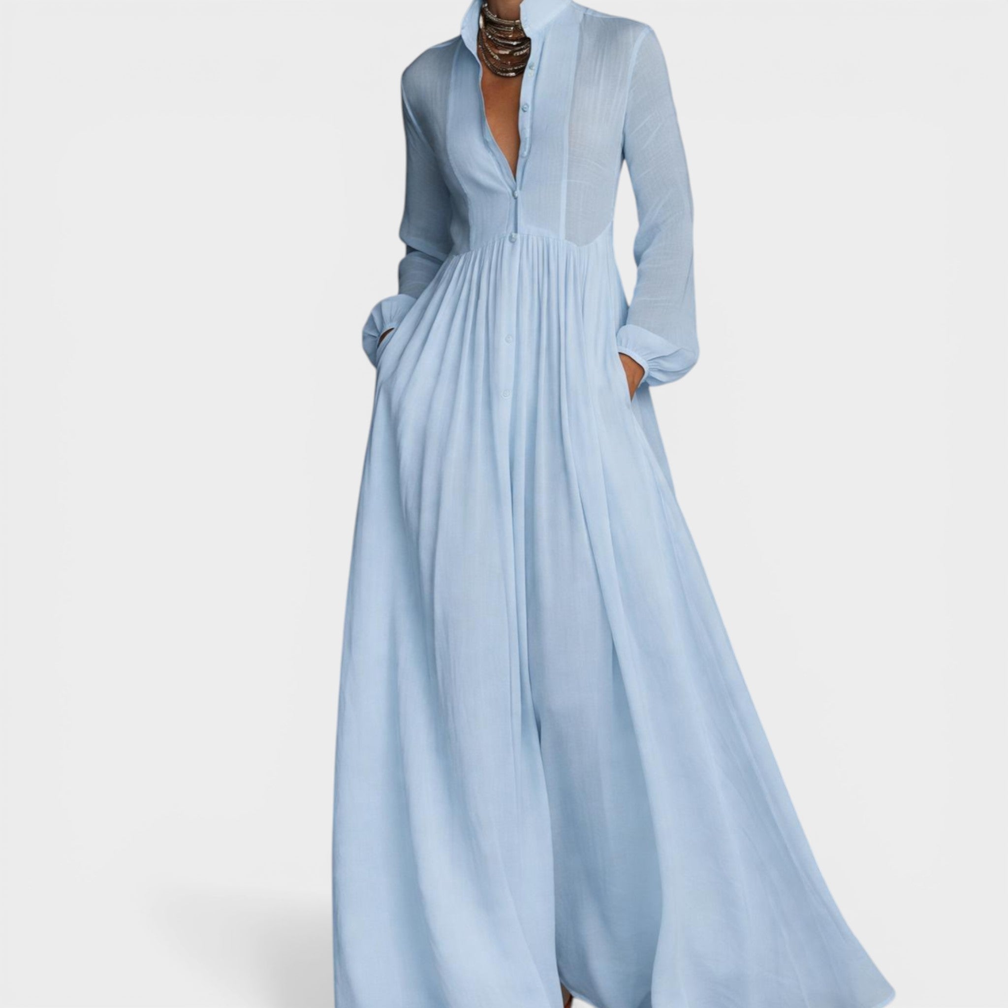 Lorena™ – Elegantna bijela maksi haljina