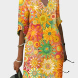 Evelyn | Vibrant Floral Midi Haljina