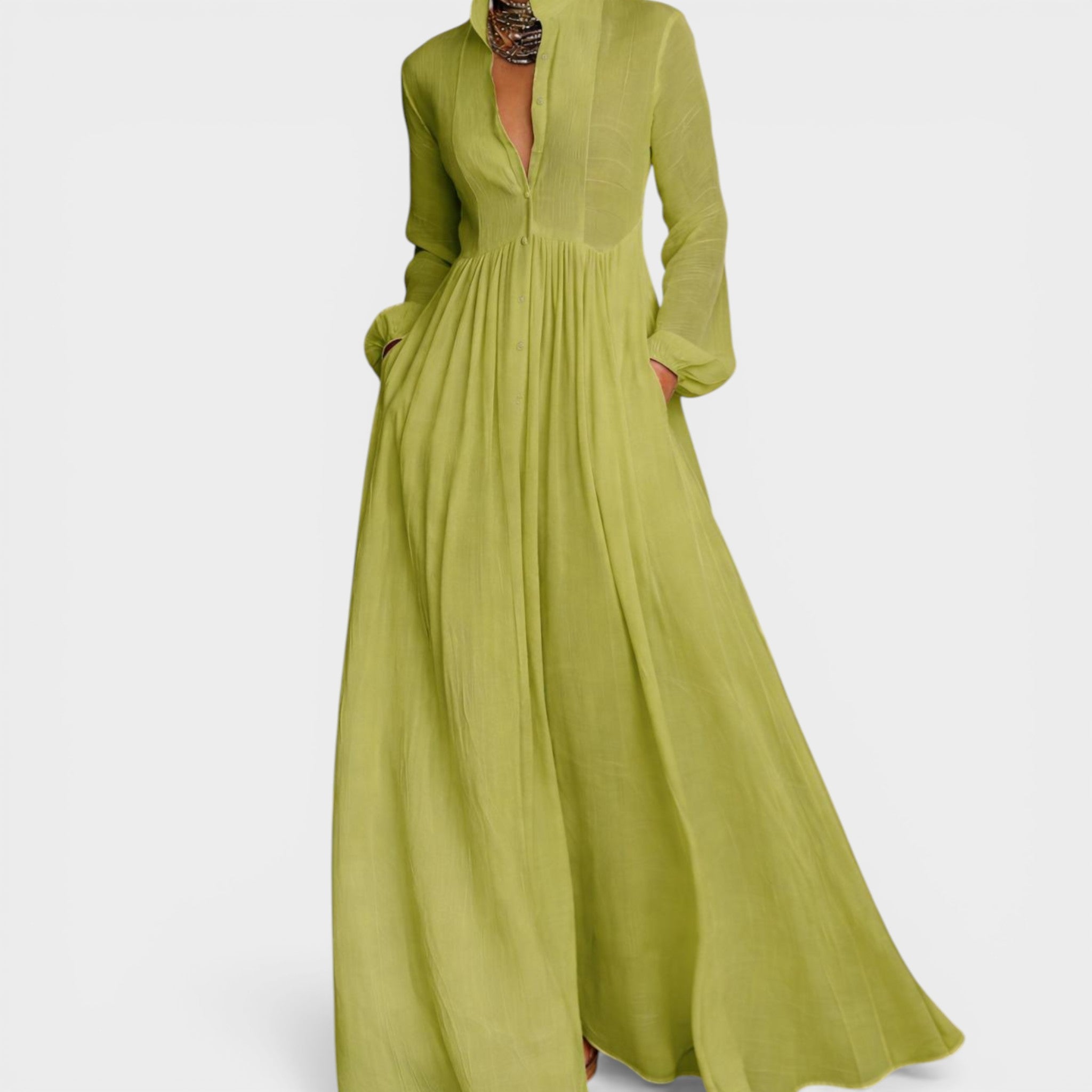 Lorena™ – Elegantna bijela maksi haljina
