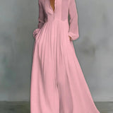 Celine | Proljetna Maxi Haljina s Gumbima